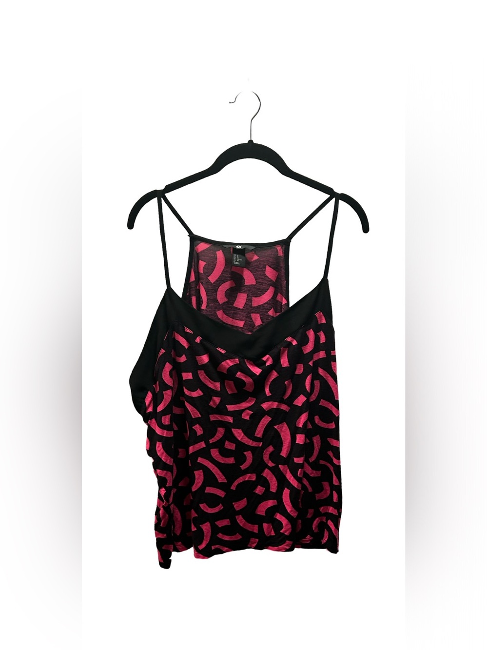 H&M Black and Fuchsia Printed Cami